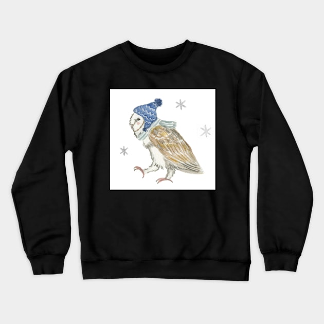 Little Winter Owl Crewneck Sweatshirt by stephaniegalyon